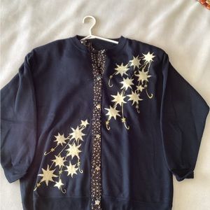 Button down sweater with star design